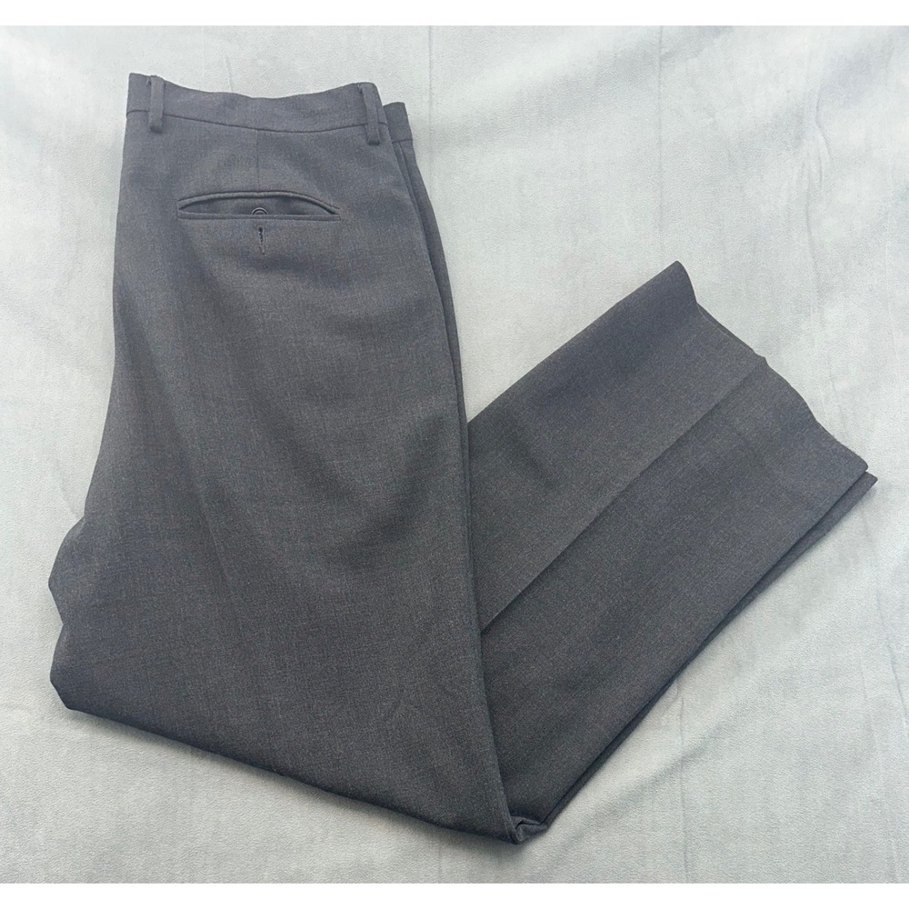 Calvin Klein Collection Mens Wool Blend Dress Pants Grey Italy 36x31 MN23583